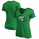 Women Boston Celtics Fanatics Branded 2018 NBA Playoffs Slogan V Neck T-Shirt Green